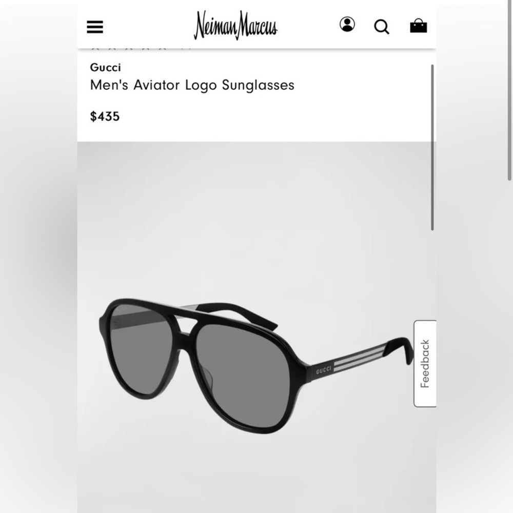 Gucci Aviator Men’s Logo Sunglasses